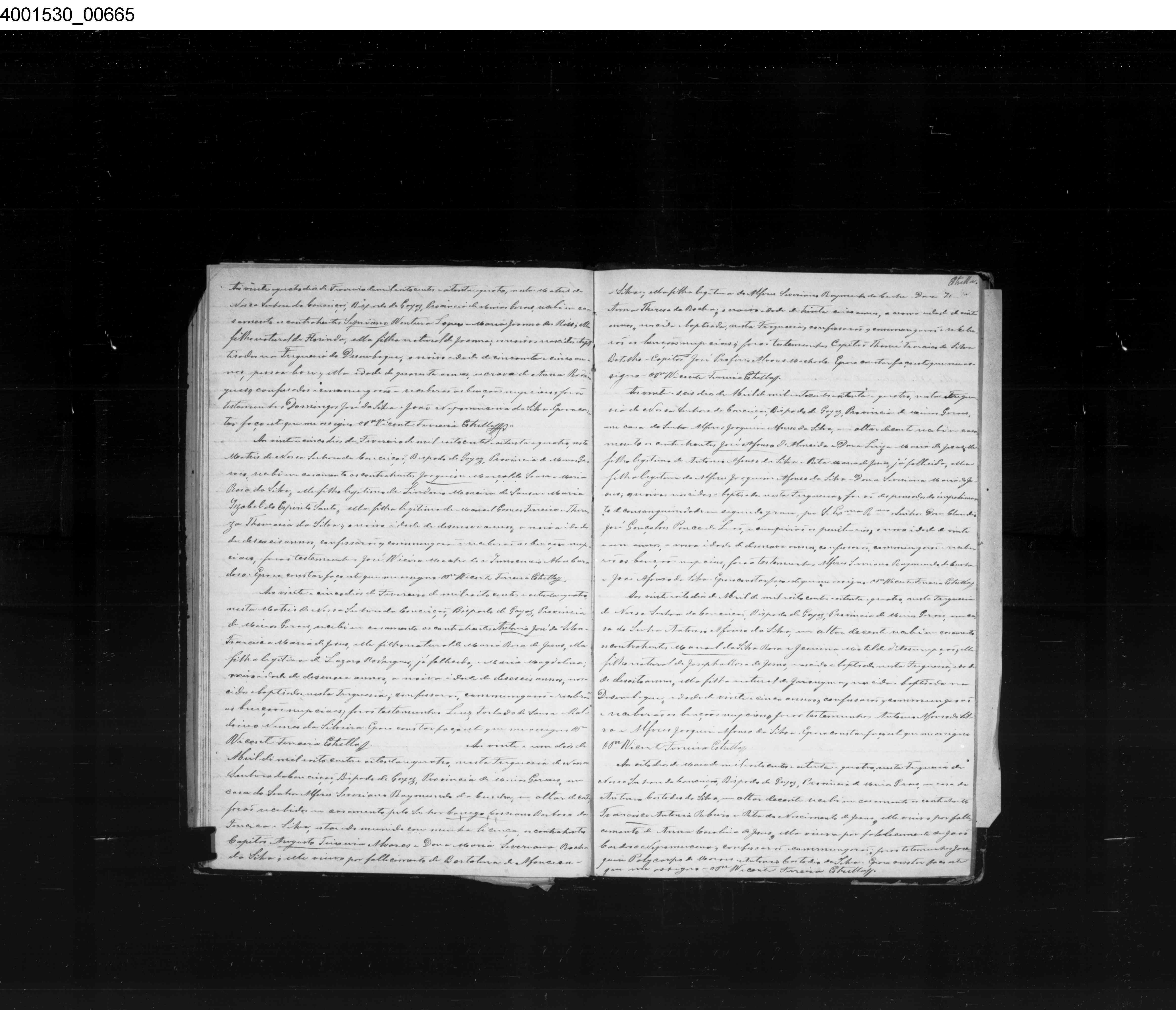 Cas Araxa Capitao Augusto Teixeira Alvares 2a nupcias com Maria Severiano Rocha da Silva viuvo de Bartholina de Affonseca e Silva 21 April 1884 pg 665