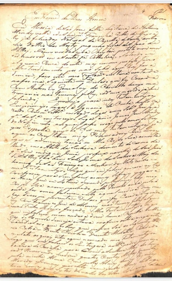 Testamento Maria de Sao Jose page 1of3 irmao de Jose Mendes do Nascimento pesquisa em Patrocinio por Vania Mendes