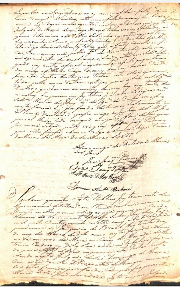 Testamento Maria de Sao Jose page 3 irmao de Jose Mendes do Nascimento pesquisa em Patrocinio por Vania Mendes