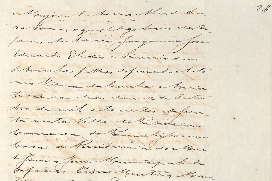 Inventario Antonio Vieira da Cunha pag 28 right Major Antonio Alves de Souza Soares como tutor dos seus sobrinhos menores orfaos