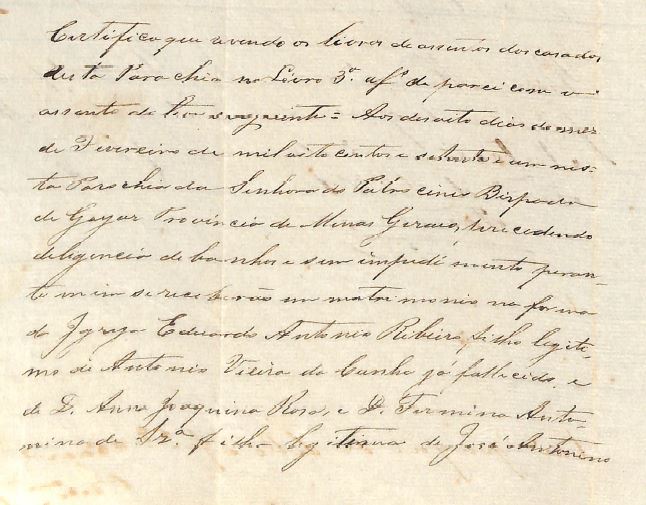 Inventario Antonio Vieira da Cunha pag 66 left cas Eduardo Antonio Ribeiro e Firmina Antonio de Laura 1871