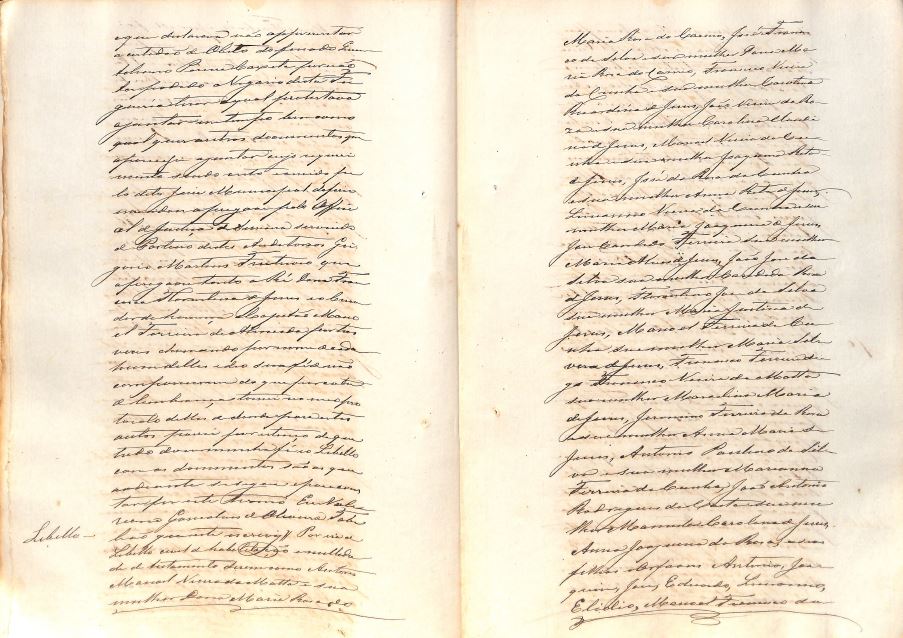 Inventario nulidade pag 22 libelo e div terra Faz Cocaes Joaquina Maria de Jesus tia de Jose Candido Ferreira