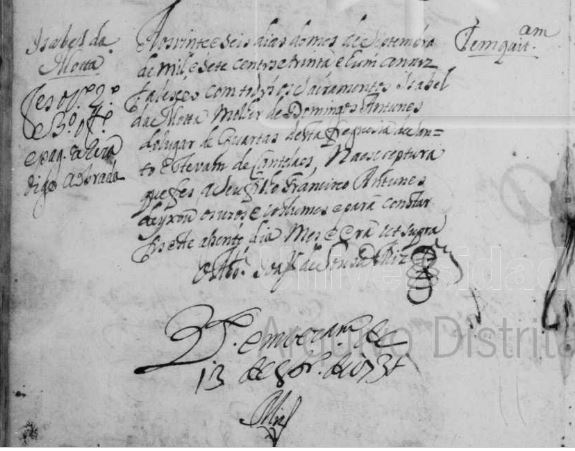 Obito Izabel da Mota 26 Sep 1771 em Castelaes Vieira do Minho Braga Portugal