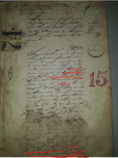 Araxa Cx 15 pag1 Inventario Alferes Jose Mendes Valle inventariante Joao de Almeida Ramos 1820