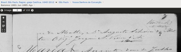 Bat Augusto f. Jose Ignacio de Vasconcellos e Maria Isabel de Vasconcellos 1883 Se Sao Paulo parte B