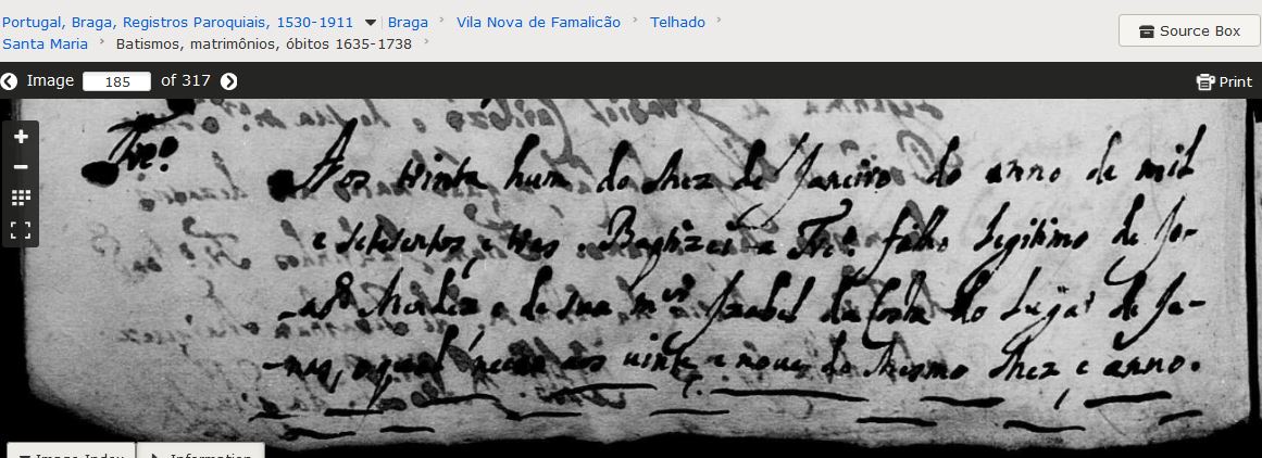 Bat Joao f. Joao Mendes e Isabel da Costa 1703 Telhado 1of2 A