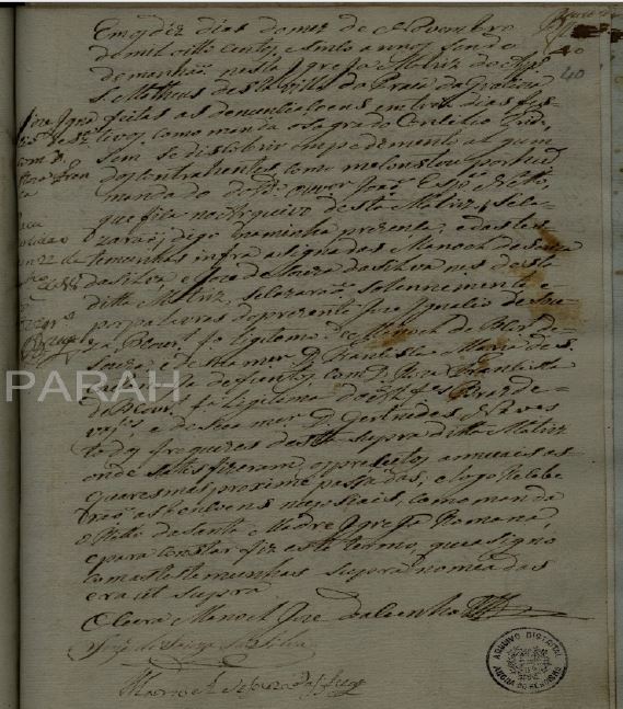 CAS JOSE Ignacio de Souza Bittencourt e Rosa Francisca de Vasconcellos 10 Nov 1805 Graciosa St Matheus bigger image