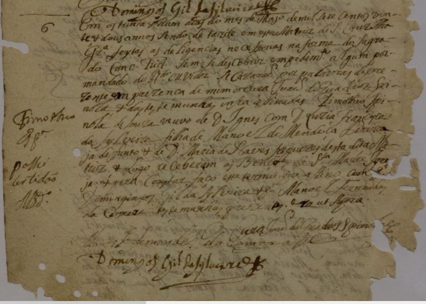 Cas Timoteo Espindola de Souza e Luiza Francisca Gil da Silveira Santa Cruz Graciosa ancestrais 1722