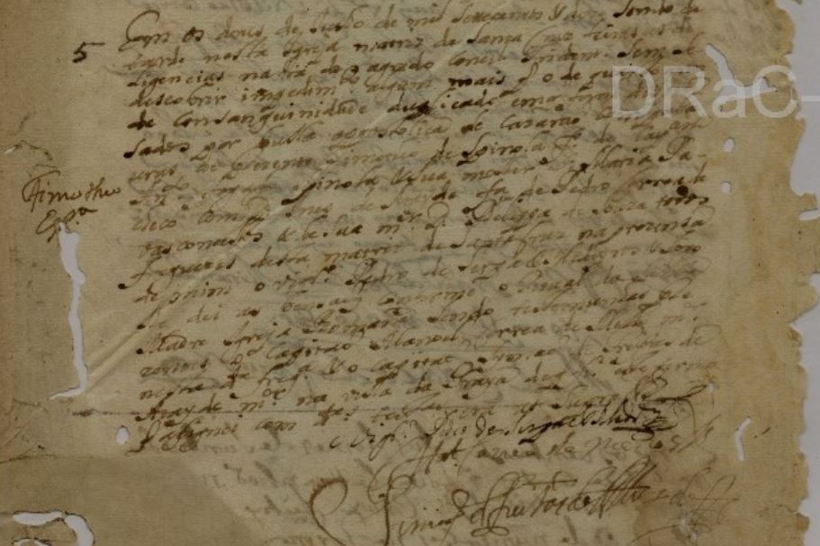 Cas Timoteo Espindula de Souza com primeira esposa Ignes Athaide 1712 Matriz Santa Cruz Graciosa