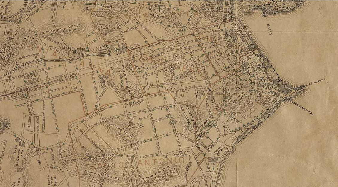 Mapa Freguesia so Sacramento e Santana no Rio de janeiro 1850s B