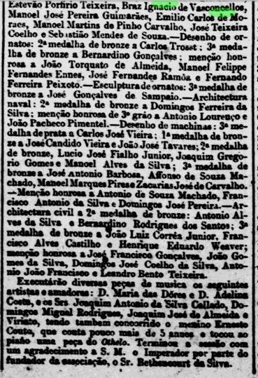 Art Bras Ignacio de Vasconcellos 20 Feb 1871 mencao honrosa liceo de arte desenho Jornal do Comercio Rio de janeiro B