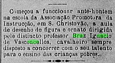 Art Bras Ignacio de vasconcellos - a Evolucao orgao conservador aulas gratuitas em sao cristovao 4 Jun 1886 RJ