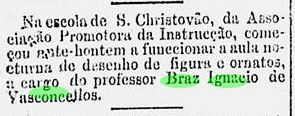 Art Bras Ignacio de Vasconcellos O Pais Aulas noturnas em Sao Cristovao 4Jun 1886 RJ