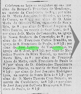 Art Jose Ignacio de Vasconcellos Missa no Rio em 28Jan 1871 RJ