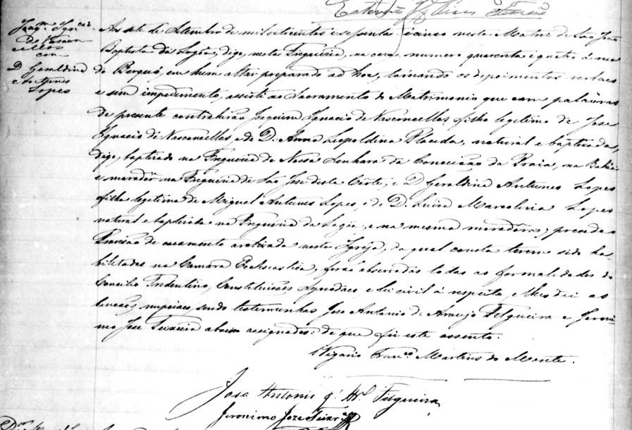 Cas Joaquim Ignacio de Vasconcellos RJ 1865 meio irmao do tretravo Jose close