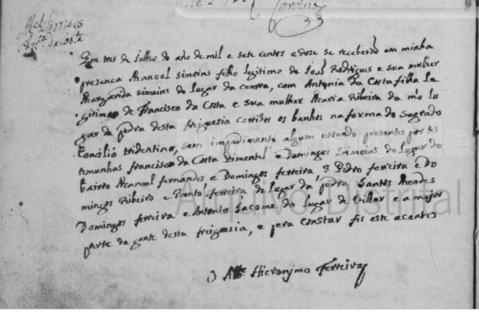 Cas Manoel Simoes e Antonia da Costa - Vila Sao Cosme parentes dos Mendes do Vale
