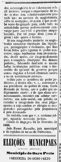 Art 12Sep1868 Constitucional D polemica judicial envolvendo o Major Antonio Alves de Souza Soares e outros