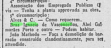 Art Bras Ignacio de vasconcellos licenca de obra da Prefeitura do Rio pode habitar - 18 Jun 1914 Jornal A Epoca RJ