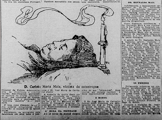 Bras Ignacio de Vasconcellos enterro Carlota Maia casa de saude desabamento ilustracao B 23 Apr 1908 Jornal do Brasil