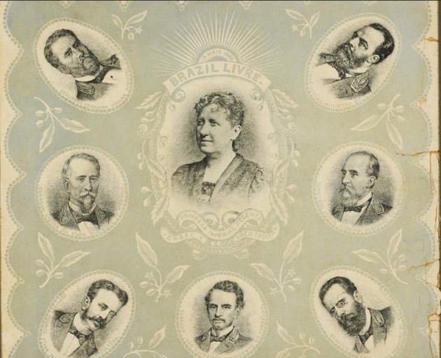 Impresso de 1888 com Princesa Isabel e outros - anonimo segundo o Acervo do Museu Imperial
