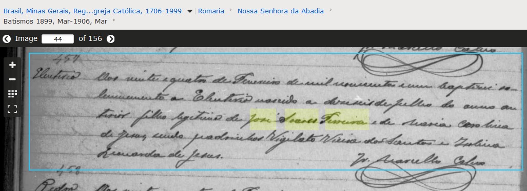 Bat ELENTERIO f. Jose Soares Ferreira e Maria Carolina de Jesus