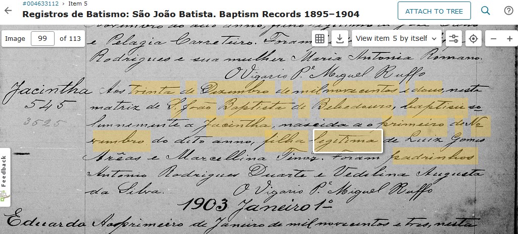 Bat Jacintha Gomes Areias 30 Dez 1902 Bebedouro
