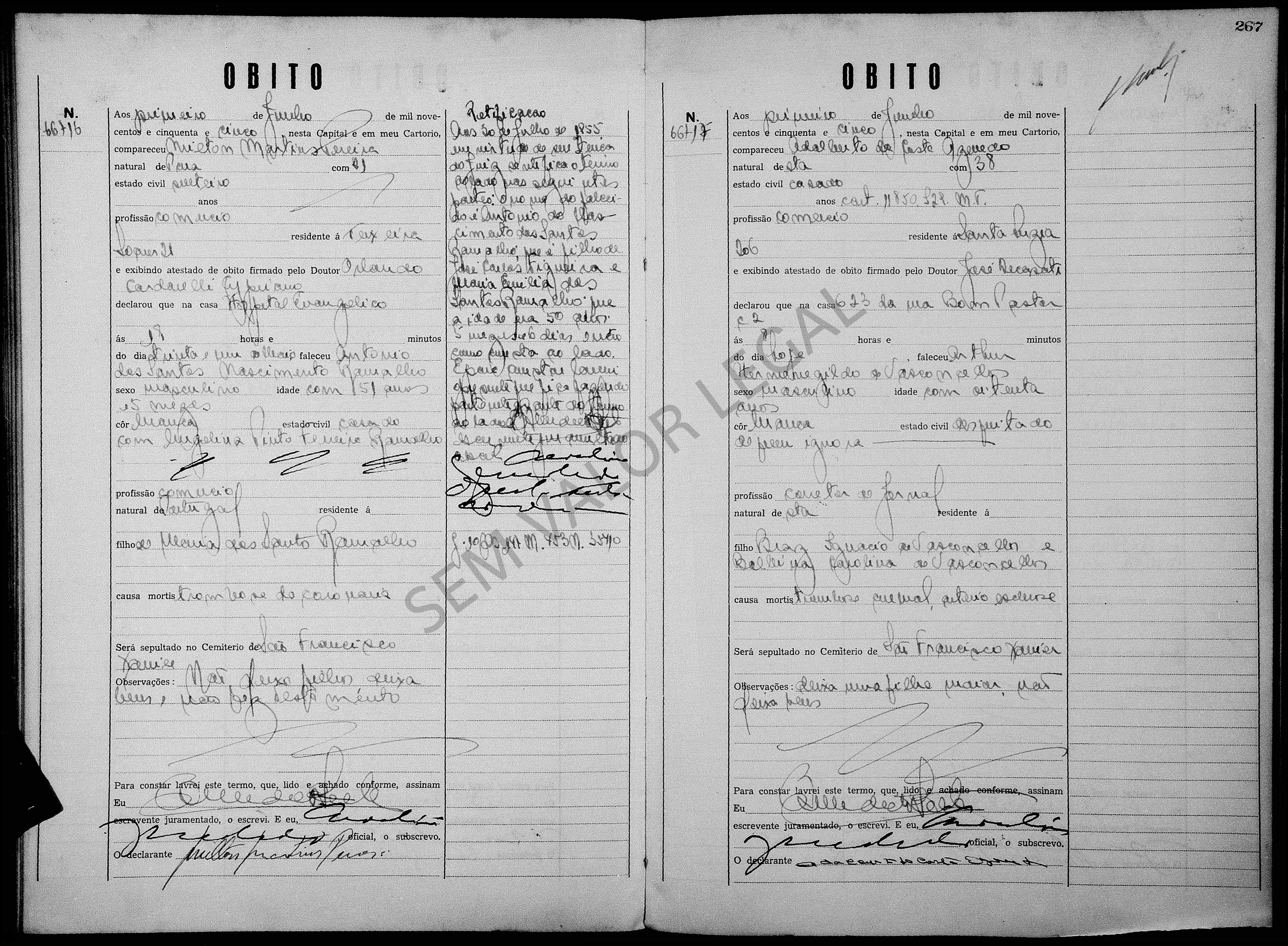 Obito Arthur de Vasconcellos f. Bras 1 jun 1955 Rio